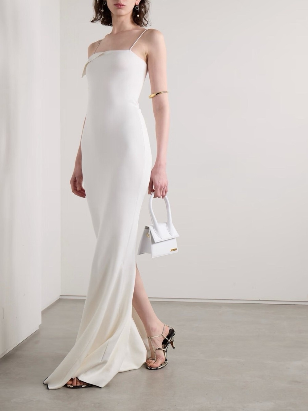 Jacquemus La Robe Aro white Jersey Maxi dress